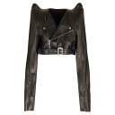 リック オウエンス Rick Owens Micro biker in black leather RO01D2791LNV09 Women カジュアルジャケッ...