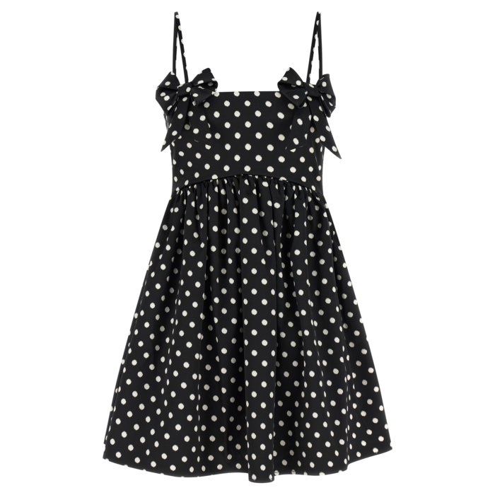 GANNI ガニー レディース ワンピース・ドレス・オールインワン A1030193099 'Polka Dot' dress Black FR30 FR32 FR34 FR36 FR38 FR40 FR42 FR44 FR46 FR48 FR50 FR52 FR54 FR56 FR58 EU34 EU36 EU38 EU40 32 34 36 38 42 40 30 【送料無料・関税込】