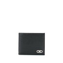 フェラガモ FERRAGAMO TWO-TONE BI-FOLD LEATHER WALLET 66A0650685986NERO Men 財布・カードケース NERO onesize 【送料無料・関税込】