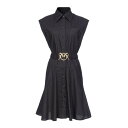 ピンコ PINKO Love Birds-Buckle Cotton Shirtdress 103111A1P4Z99 Women ワンピース・ドレス・オールインワン Black 44 42 40 【送料無料・関税込】