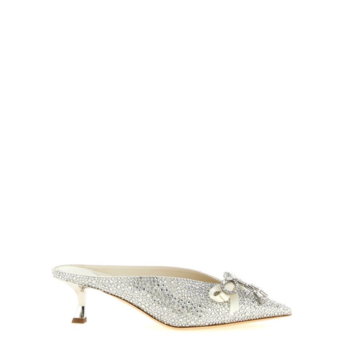 JIMMY CHOO ���ߡ� ���奦 ��ǥ����� ������� AURIAMULE50BTNIVORYCRYSTAL 'Auria' sabots Silver 3...