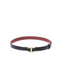 Tod's トッズ レディース ベルト・サスペンダー XCWTSB30100RBR6O77 T Logo Belt Black 85 90 80 95 75 【...