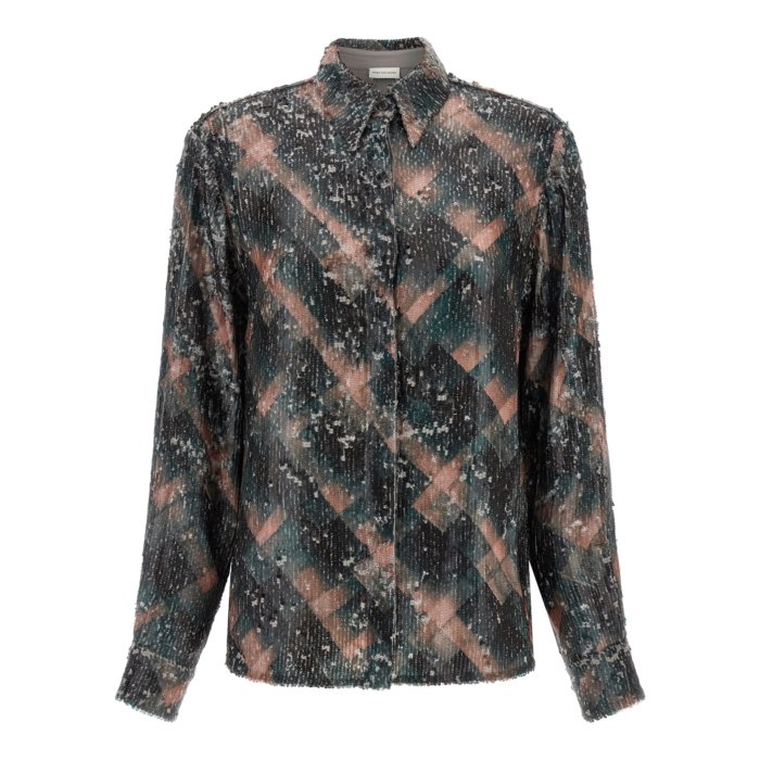 Dries Van Noten ドリスヴァンノッテン レディース シャツ・ブラウス 2520107632316605 'Chowy EMB' shirt Green FR38 FR40 FR44 【送料無料・関税込】(4.0)