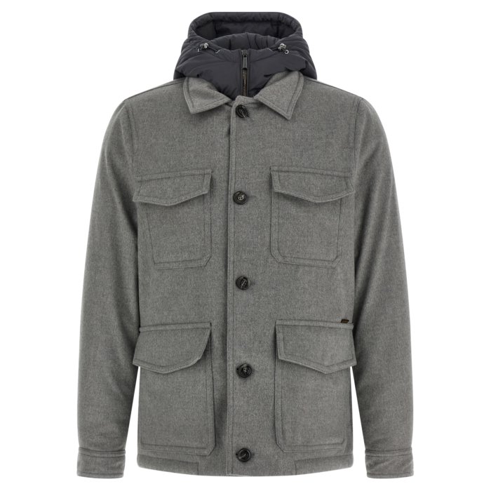 MooRER ムーレー メンズ カジュアルジャケット MOUGI101197U0051 'Monti' jacket Gray IT50 IT54 IT56 54 56 【送料無料・関税込】