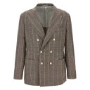 ブルネロ・クチネリ Brunello Cucinelli Pinstriped deconstructed blazer MR4777BBDC018 Men ス...