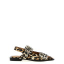 ガニー GANNI 'Leopard Satin Feminine Buckle' slingback S2947943 Women フラットシューズ Mult...