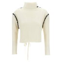 マルニ Marni MENDING DETAIL CARDIGAN ウィメンズ ウェア トップス ニット・セーター・カーディガン White/Black Whi...