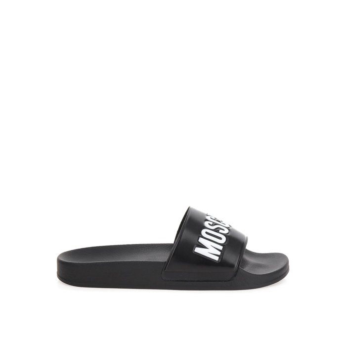 【楽天ブラックフライデー最大80%OFF+P2倍~】MOSCHINO モスキーノ メンズ サンダル MB28022G0HG10000 Sliders Black...