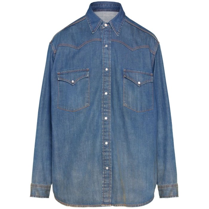 メゾン マルジェラ Maison Margiela Maison Margiela Shirts Denim S50DT0017S30876961 Men シャツ・ブラウス Blue and green 41 40 39 【送料無料・関税込】