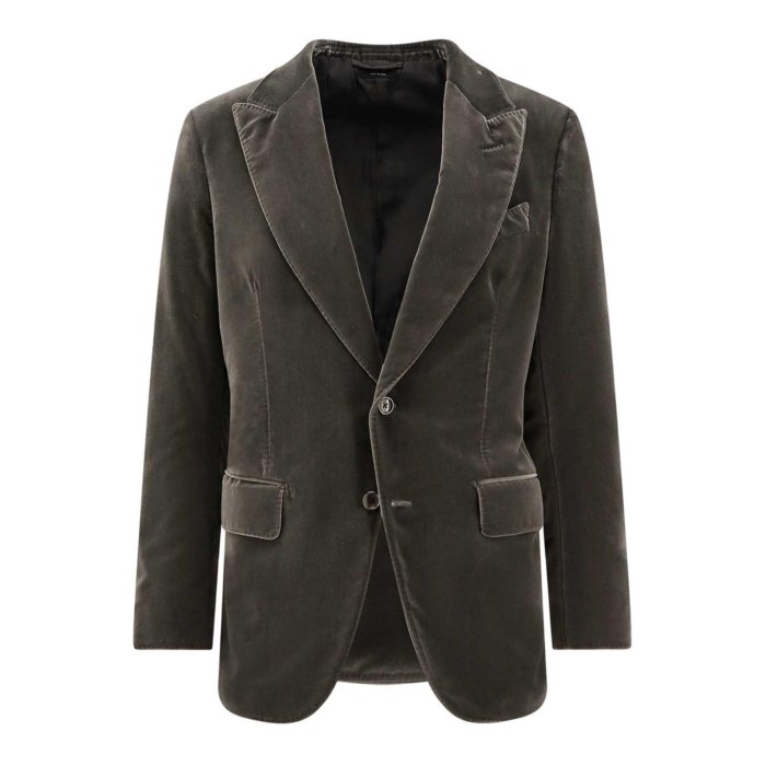トムフォード TOM FORD Blazer Monopetto In Velluto JLPP01CGS04TAP Men スーツ・ジャケット Grey 50 【送料無料・関税込】