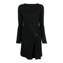 ディースクエアード Dsquared2 Logo-plaque draped dress S75CV0726S60581900 Women コート・ダウン Bl...