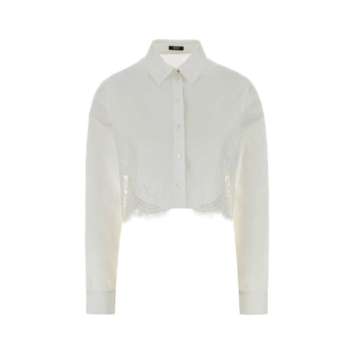VERSACE �����륵������ ��ǥ����� ����ġ��֥饦�� 10226311A138781W000 White poplin shirt White 38 4...