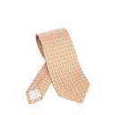 フェラガモ FERRAGAMO Gancini Print Silk Tie 351254784164006 Men ネクタイ Orange IT0 【送料無料・関税込】