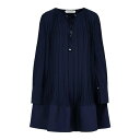 ランバン LANVIN Pliss Navy Polyester Dress ウィメンズ ウェア トップス ワンピース・ドレス・オールインワン DARK BLU...