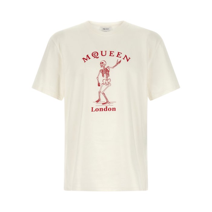 乐天商城 - Alexander McQUEEN アレキサンダー・マックイーン メンズ Tシャツ・カットソー 857152QTAEI0908 'Skeleton' T-shirt Red L M XL 2XL S 【送料無料・関税込】