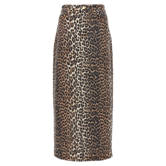 ガニー GANNI Animal print long skirt J1445943 Women ス