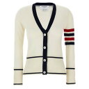 トム・ブラウン Thom Browne '4 BAR' CARDIGAN ウィメンズ ウェア トップス ニット・セーター・カーディガン White IT40 I...