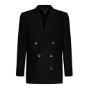 Balmain バルマン メンズ スーツ・ジャケット AH0SG030CD680PA Black cotton twill double-breasted bl...