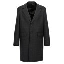 プラダ Prada Check single-breasted coat UC486MS23215OWF0308 Men コート・ダウン Gray IT50 I...