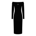 バルマン Balmain Ls Double Collar Knit Zipped Midi Dress EF1RL109KH820PA Women ワンピース...