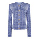 バルマン Balmain Effect denim cardigan EF1KL220KH806FF Women ニット・セーター・カーディガン Blue 40...