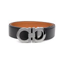 フェラガモ FERRAGAMO KNURLED BUCKLE REVERSIBLE GANCINI BELT 6700840750184NERONEW Men ...