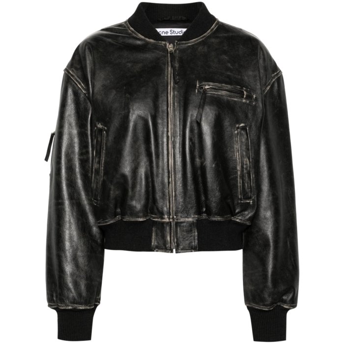 Acne Studios アクネ ストゥディオズ レディース レザー&ファージャケット・コート A70171VIBLK Leather Outerwear Acne Studios BLACK 34 36 【送料無料・関税込】のサムネイル