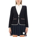 トム・ブラウン Thom Browne SINGLE-BREASTED JACKET FKJ083AY1002415 Women スーツ・ジャケット BLUE ...