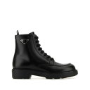 プラダ Prada POLISHED FINISH LEATHER COMBAT BOOTS 2TG220FG000055F0002 Men ブーツ F0002...