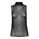 ピンコ PINKO Laruns Rhinestone Knit Top 103913A220Z99 Women タンクトップ・キャミソール Black L 【送料無料・関税込】(4)