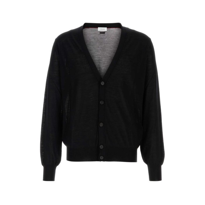 FERRAGAMO �ե��饬�� ��� �˥åȡ����������������ǥ����� 145162788061BLACK Black wool blend cardigan ...