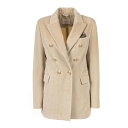 チルコロ1901 CIRCOLO 1901 Beige Women's Double-Breasted Velvet Jacket FD3179827 Wome...