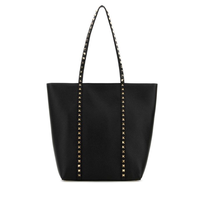 【楽天ブラックフライデー最大80%OFF+P2倍~】Valentino Garavani ヴァレンティノ レディース トートバッグ 6W2B0Q99VSF0NO Black leather Rockstud shopping bag Black onesize 【送料無料・関税込】