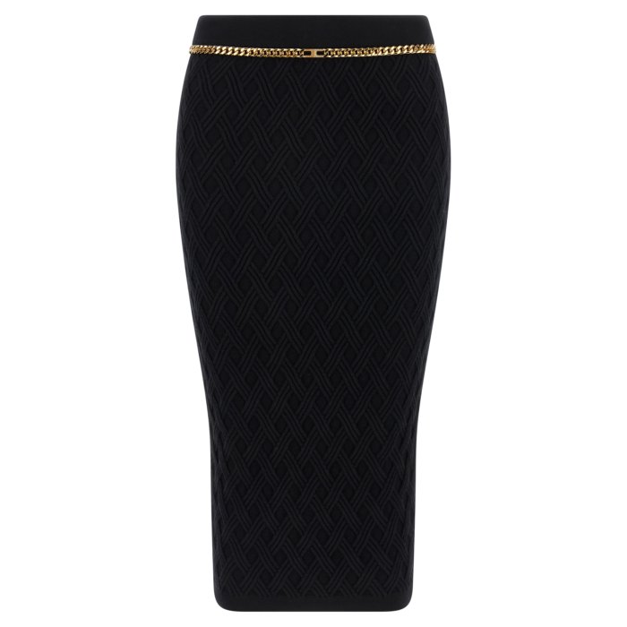 楽天Stok（ストック）【楽天ブラックフライデー最大80％OFF+P2倍~】Elisabetta Franchi エリザベッタ フランキ レディース スカート GK20B56E2110 Diamond skirt Black IT40 IT42 IT44 IT46 38 40 42 44 46 【送料無料・関税込】