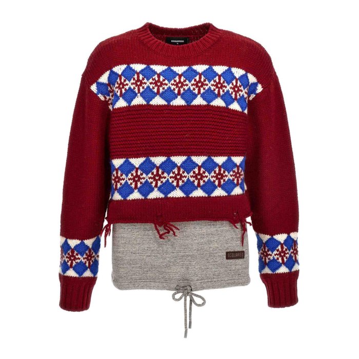 DSQUARED2♡ マルチカラーウールジャカードセーター 楽天市場】DSQUARED(カラーマルチカラー)(ニット・セーター