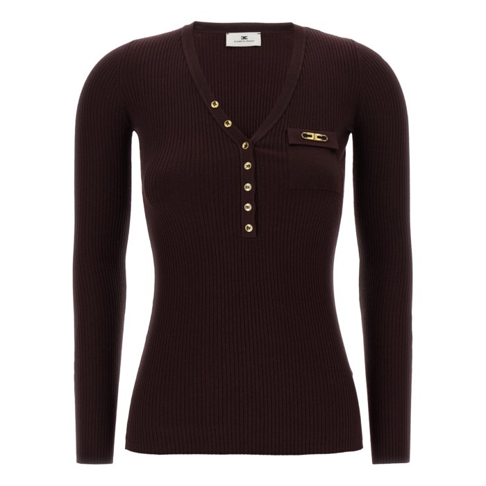 楽天Stok（ストック）【楽天ブラックフライデー最大80％OFF+P2倍~】Elisabetta Franchi エリザベッタ フランキ レディース ニット・セーター・カーディガン MK12B56E2EA4 Tricot sweater Bordeaux IT38 IT40 IT42 IT44 38 40 42 44 46 【送料無料・関税込】