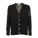 トム・ブラウン Thom Browne 4 Bars cardigan in black メンズ ウェア トップス ニット・セーター・カーディガン Black ...