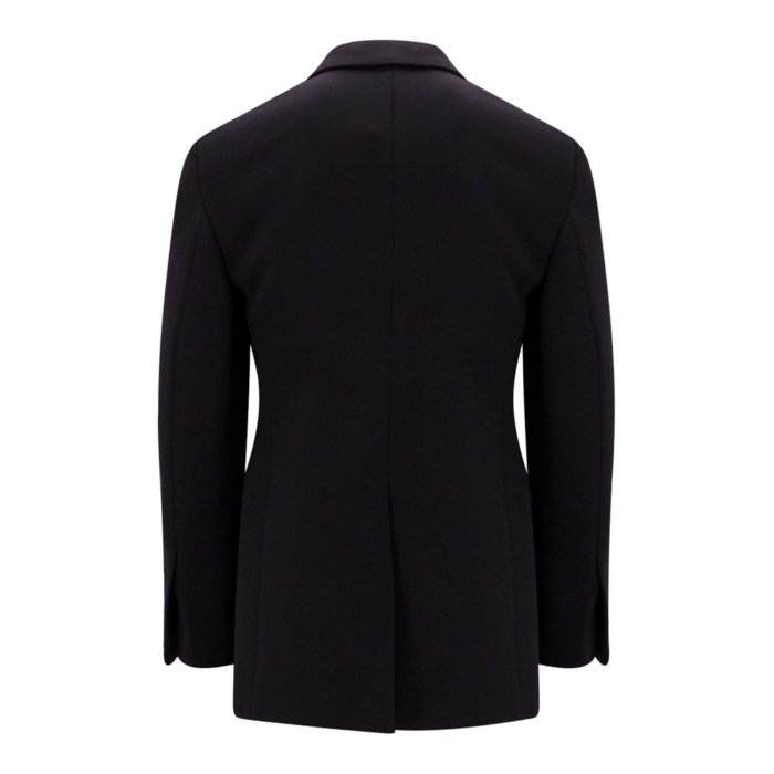 フェラガモ FERRAGAMO Wool blazer with satin profiles 142202761935NERO Men スーツ・ジャケット Black 48 【送料無料・関税込】
