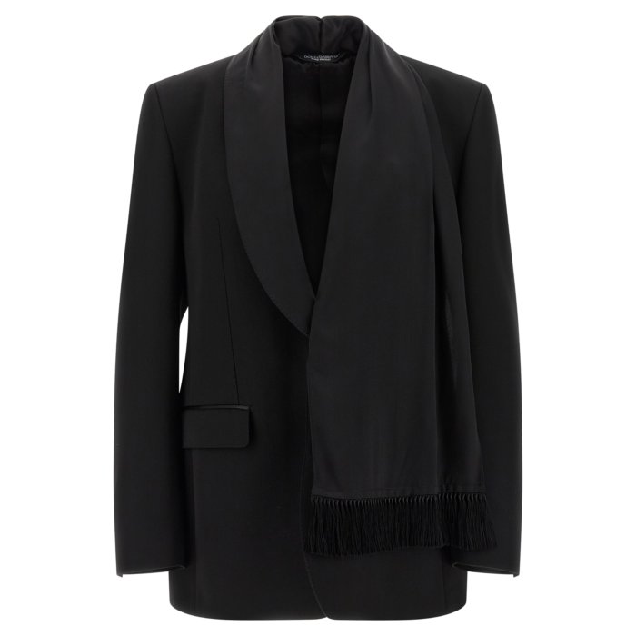 Dolce & Gabbana ドルチェガッバーナ メンズ ブレザー・ジャケット G2VP3TFU21EN0000 Shawl neck blazer Black IT50 IT54 IT58 54 58 【送料無料・関税込】