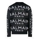バルマン Balmain JERSEY WITH LOGO メンズ ウェア トップス ニット・セーター・カーディガン Black XL M L 男性 AH1KE...