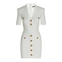 バルマン Balmain Logo button knit dress AF0R6045KB070FA Women ワンピース・ドレス・オールインワン Whit...