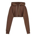 リック オウエンス Rick Owens Cropped hoodie DS02D2222FP83 Women スウェット・フーディー Brown L M S ...