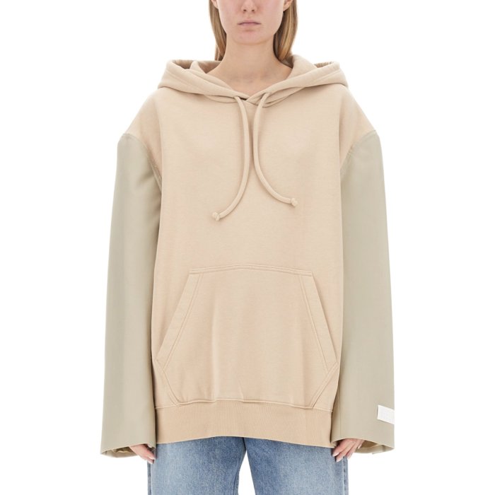 MM6 Maison Margiela エムエムシックス レディース スウェット・フーディー S62GU0119S25596961 SWEATSHIRT WITH LOGO BEIGE S M 【送料無料・関税込】