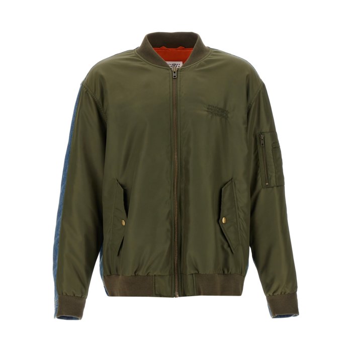 【楽天スーパーセール 最大80%OFF+P2倍~】MM6 Maison Margiela エムエムシックス メンズ カジュアルジャケット SH0AM0044MTN038961 Bimaterial bomber jacket Multicolor IT48 IT50 IT52 48 50 42 【送料無料・関税込】