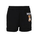 【楽天スーパーセール 最大75%OFF+P2倍】MOSCHINO モスキーノ レディース ショートパンツ 031904271555 Teddy logo cotton shorts Black 40 【送料無料・関税込】