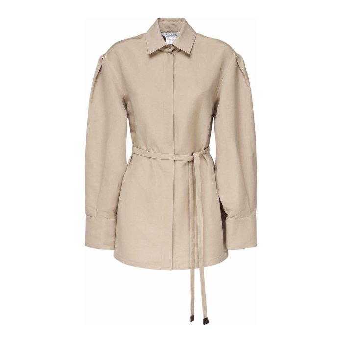 楽天Stok（ストック）【楽天ブラックフライデー最大80％OFF+P2倍~】Max Mara マックスマーラ レディース シャツ・ブラウス 2511191039600000 Linen And Silk Business Shirt Beige 40 42 【送料無料・関税込】