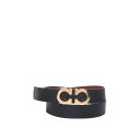 フェラガモ FERRAGAMO Double-sided leather belt メンズ アクセサリー ベルト・サスペンダー Black 100 115 10...