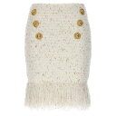 バルマン Balmain 'Fringed Tweed' skirt CF1LB049KF46GAD Women スカート White FR34 FR36 FR38 34 38 36 【送料無料・関税込】