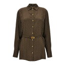 バルマン Balmain MONOGRAM MINI SHIRT ウィメンズ ウェア トップス シャツ・ブラウス Brown FR36 FR38 FR40 FR...