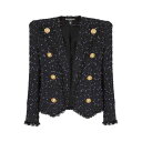 バルマン Balmain 8-Button Spencer Jacket In Polka Dot Tweed EF0SC226XL06EAB Women スー...